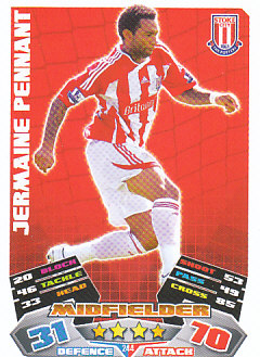 Jermaine Pennant Stoke City 2011/12 Topps Match Attax #244